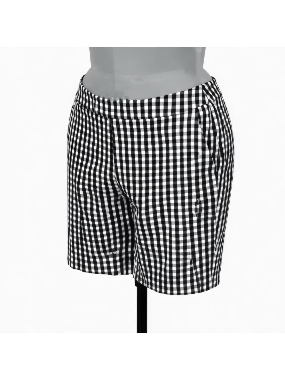 Time and Tru Black and White Plaid Bermuda Shorts (L 12-14) - Picture 2 of 4